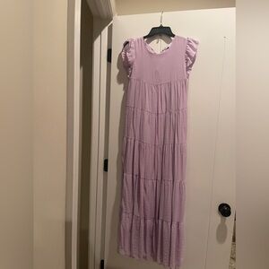 English factory lavender tiered maxi dress